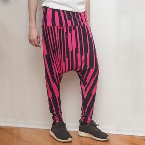 Unisex Pink Stripe Harem Pants